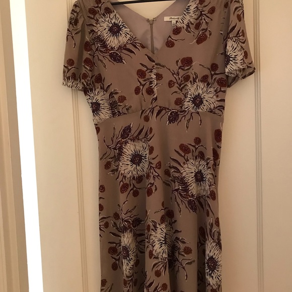 Madewell Smock-Shoulder Mini Dress in Painted Blooms - Size 4 - Picture 5 of 7